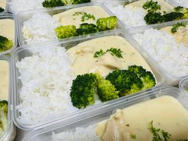 Chicken Dijon With Rice & Broccoli