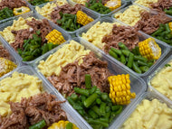 BBq Pulled Pork With Mac’n Cheese & Green Beans