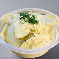 Spinach & Ricotta Ravioli in Creamy Basil Pesto & Sundried Tomato Sauce